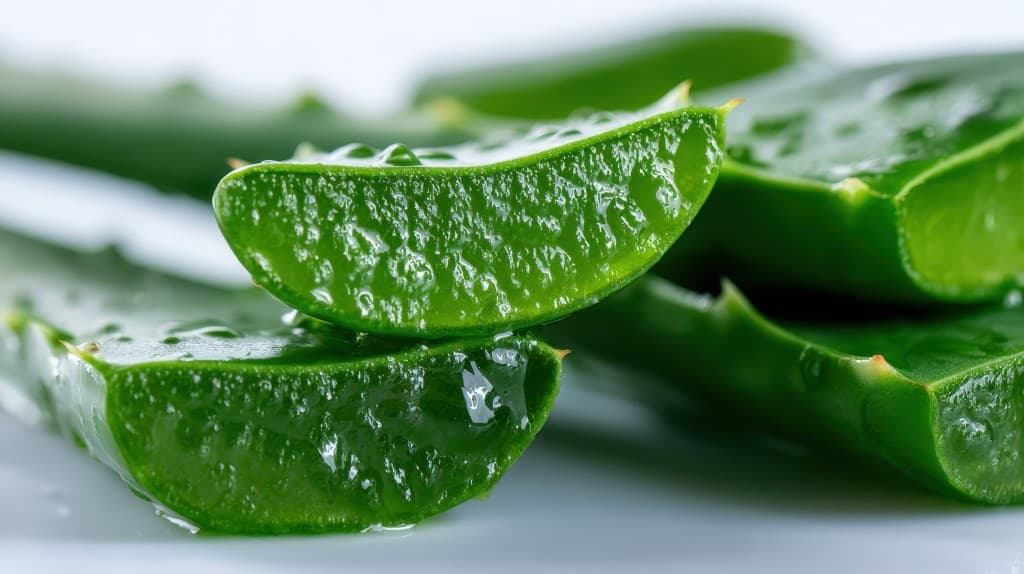 アロエ葉エキス。ハリを与える。